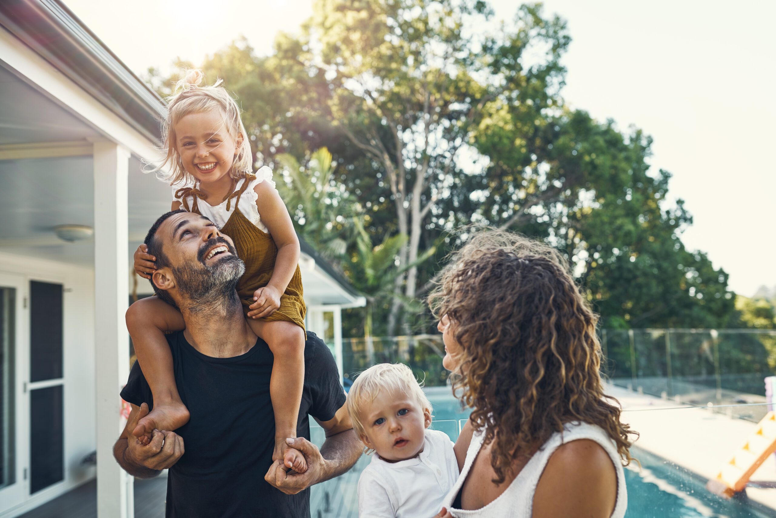 Shot of a happy young family spending the weekend together at home